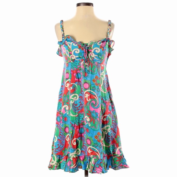 VINTAGE BETSEY JOHNSON PAISLEY PRINT - Picture 1 of 4